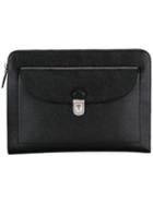 Tod's Zip Around Clutch, Men's, Black, Calf Leather