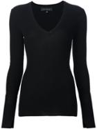 Barbara Bui V-neck Sweater, Women's, Size: Large, Black, Wool