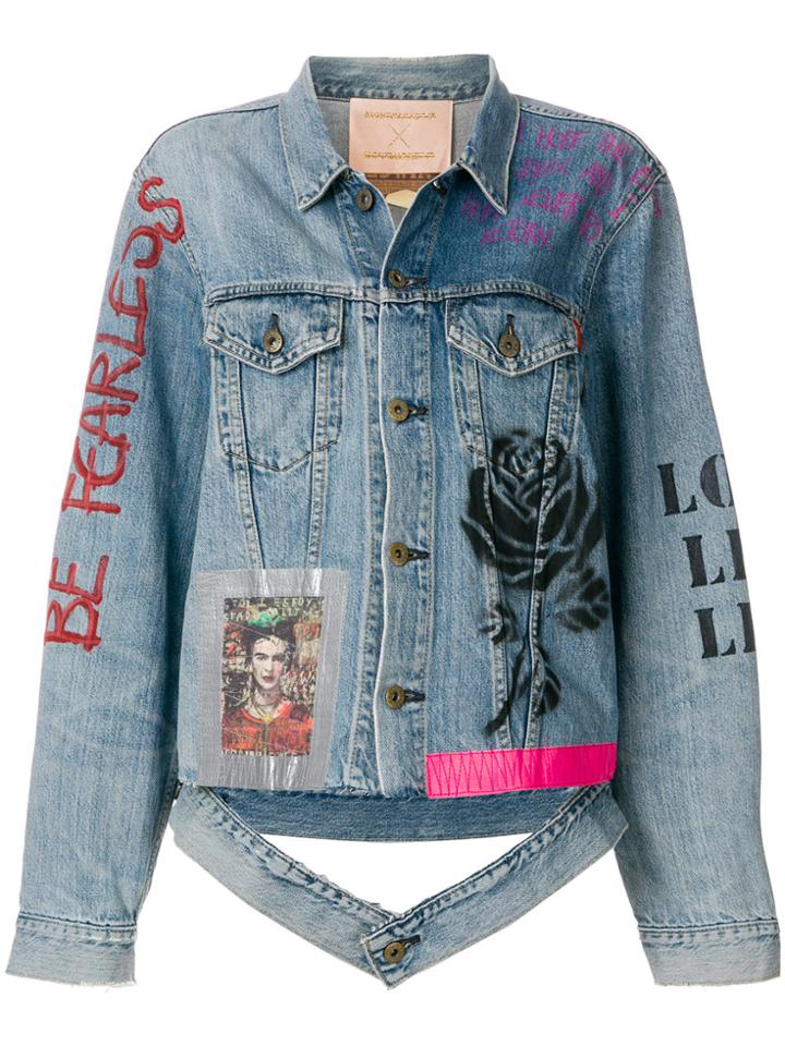 Night Market Frida Fearless Denim Jacket - Blue