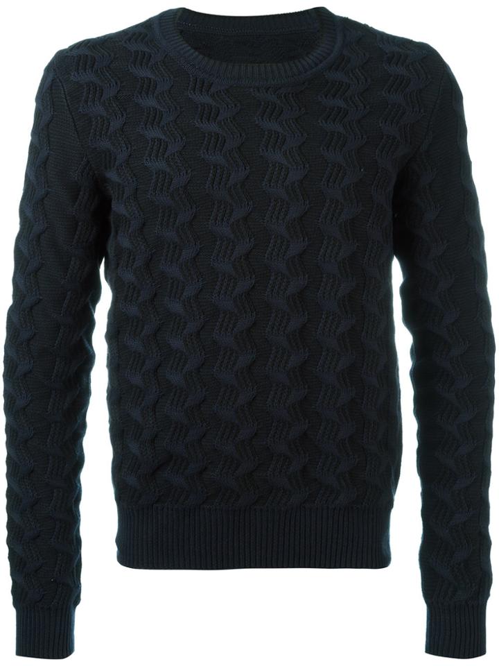 Maison Margiela Jagged Knit Jumper - Blue