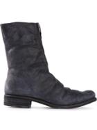 A Diciannoveventitre Distressed Boots, Men's, Size: 43, Black, Horse Leather