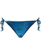 Fleur Du Mal Side-tied Bikini Bottoms - Blue
