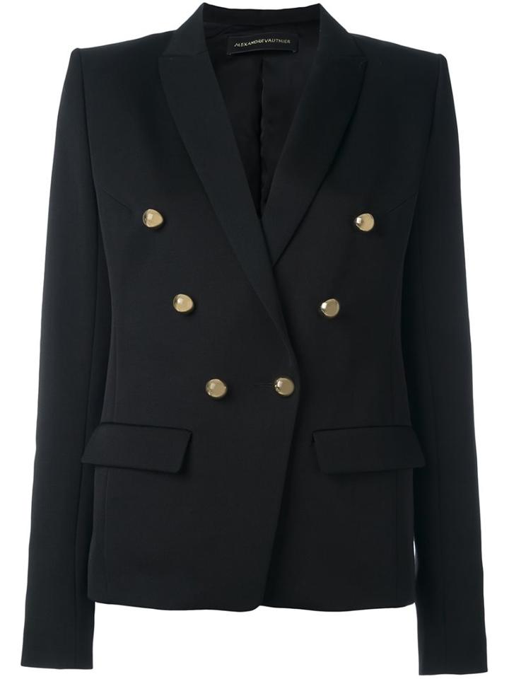 Alexandre Vauthier Double Breasted Blazer, Women's, Size: 38, Black, Polyester/viscose/wool