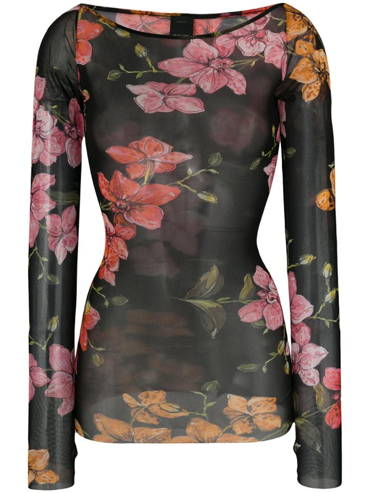 Pinko Floral Print Sheer Top - Multicolour