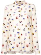 Christopher Kane Pansy-print Classic Shirt, Women's, Size: 40, Nude/neutrals, Silk