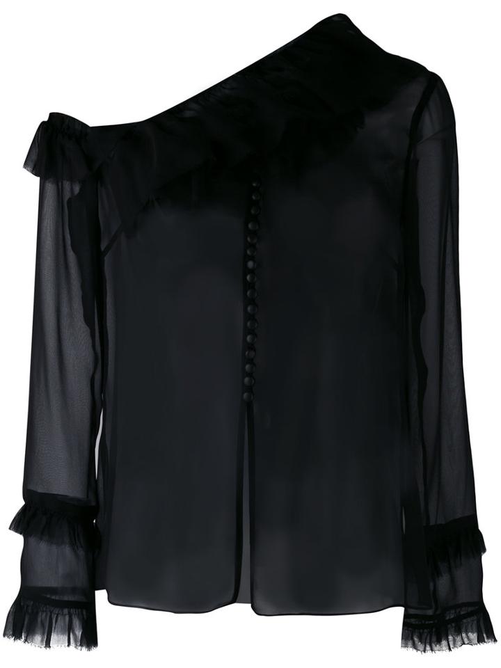 Magda Butrym - One-shoulder Top - Women - Silk - 40, Women's, Black, Silk