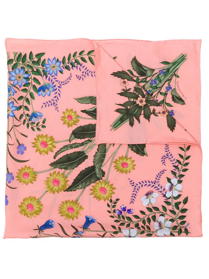 Gucci New Flora Print Scarf - Pink & Purple