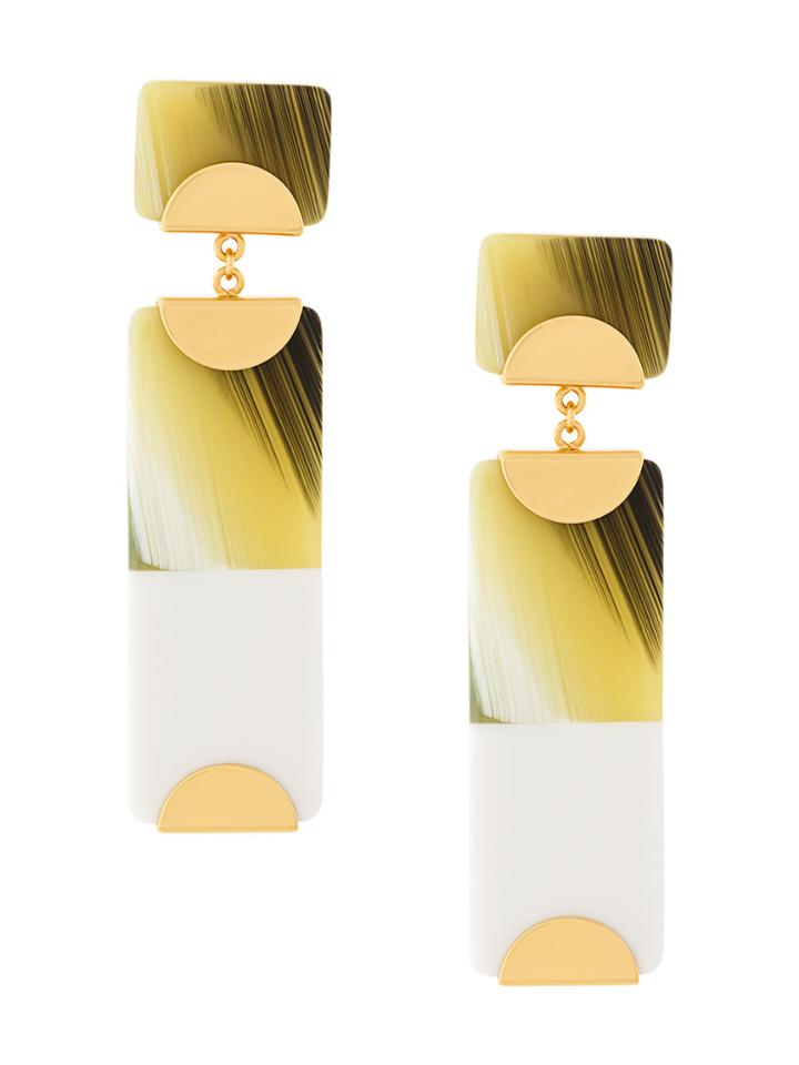 Tory Burch Geometric Drop Earrings - Green