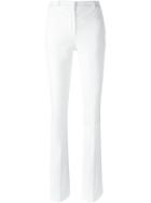 Capucci Flared Trousers, Women's, Size: 40, White, Cotton/spandex/elastane/silk