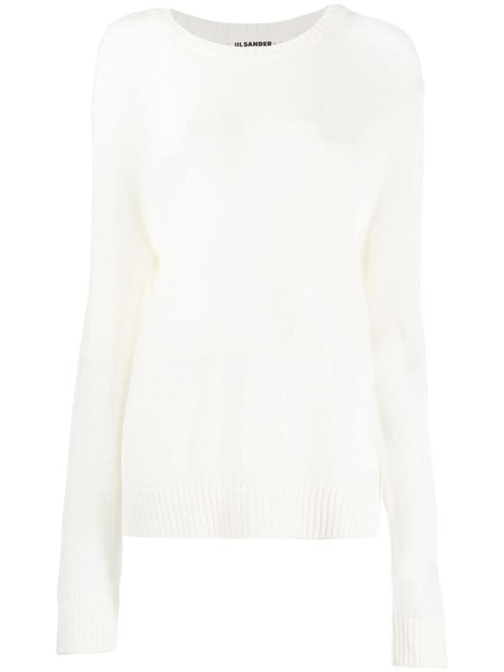 Jil Sander Long-sleeve Knitted Sweater - White