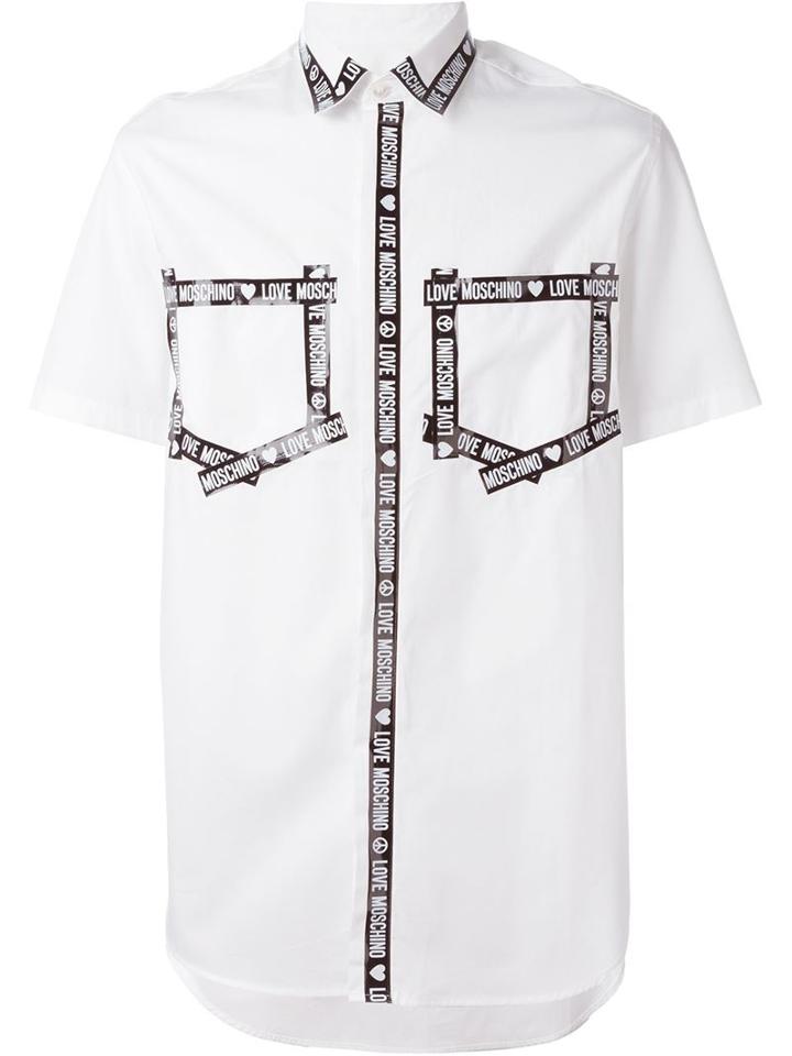 Love Moschino Contrast Trim Print Shirt