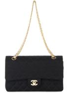 Chanel Vintage Quilted Double Flap Chain Shoulder Bag, Women's, Black