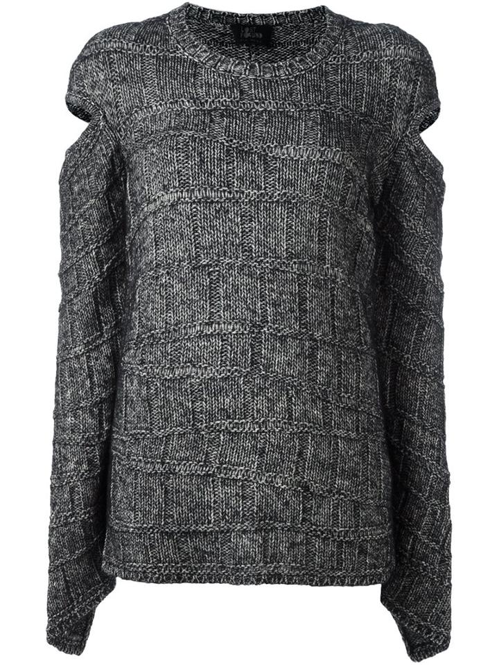 Lost & Found Ria Dunn Cold Shoulder Jumper, Women's, Size: Small, Grey, Silk/wool