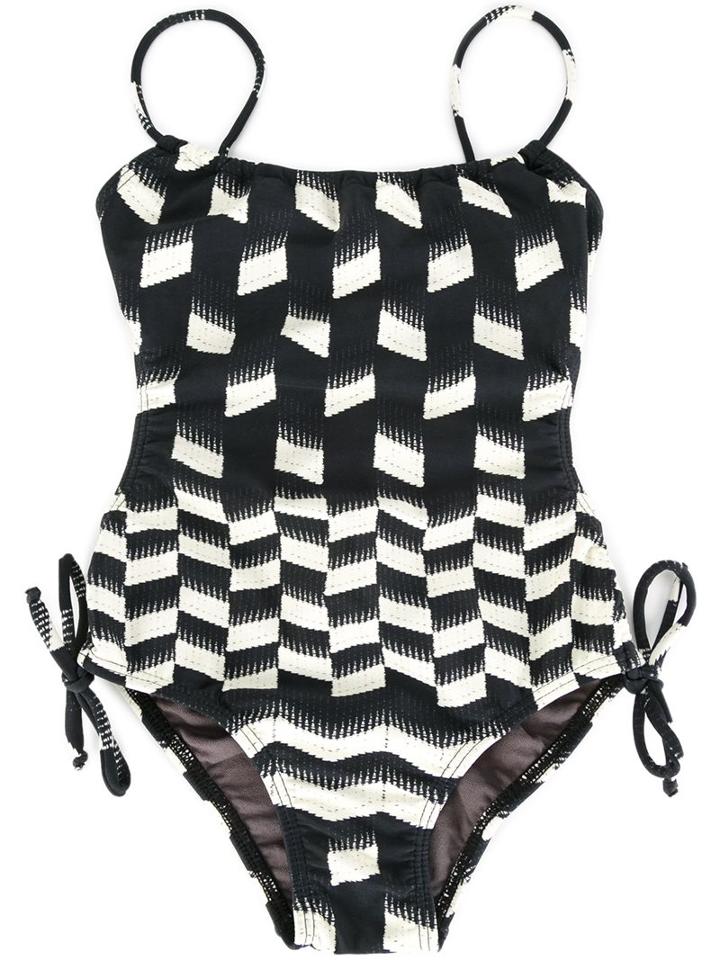 Lygia E Nanny Kids Printed Swimsuit, Girl's, Size: 8 Yrs, Black