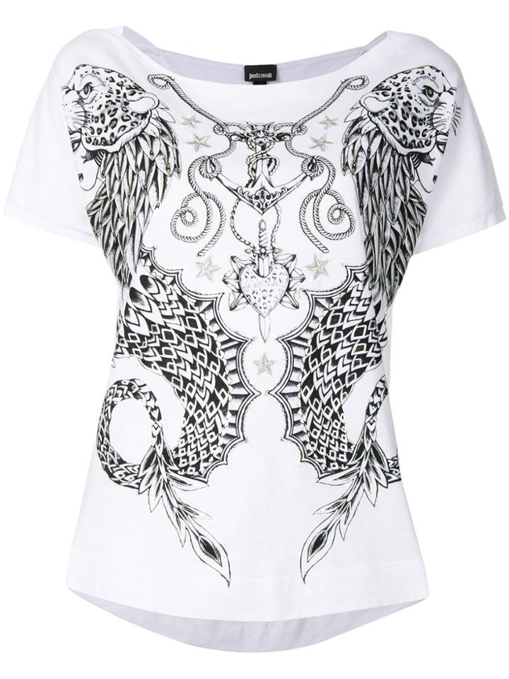 Just Cavalli Short-sleeved Printed T-shirt - White
