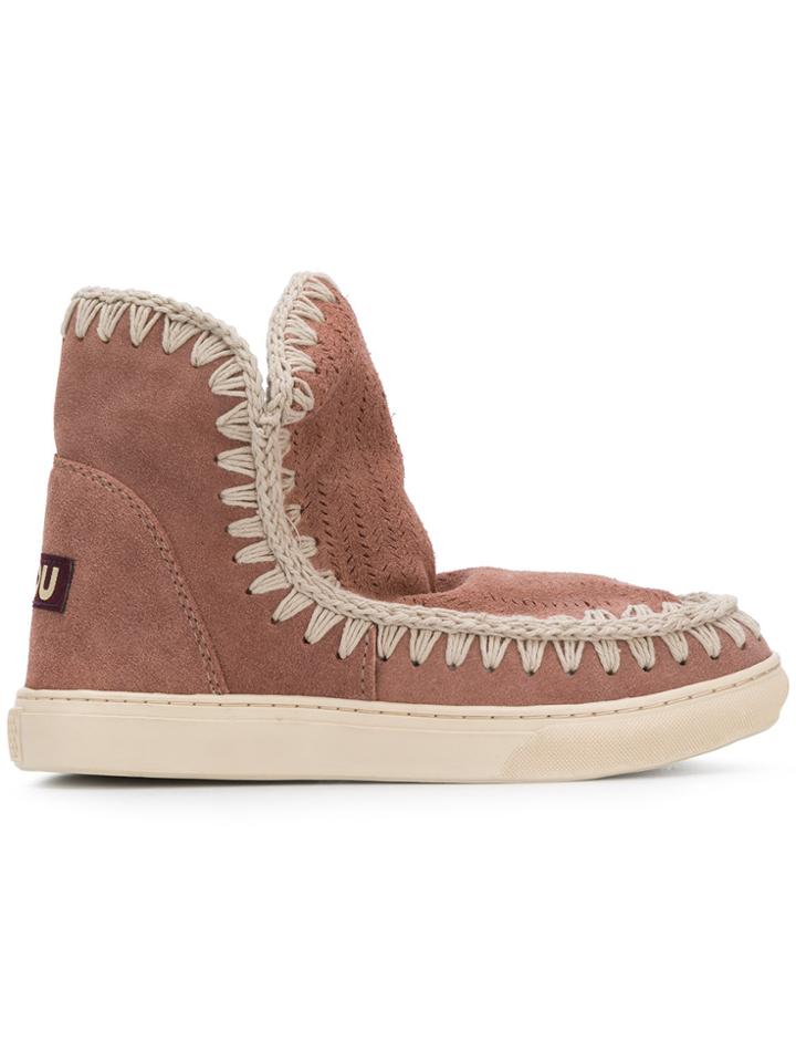 Mou Perforated Eskimo Boots - Pink & Purple