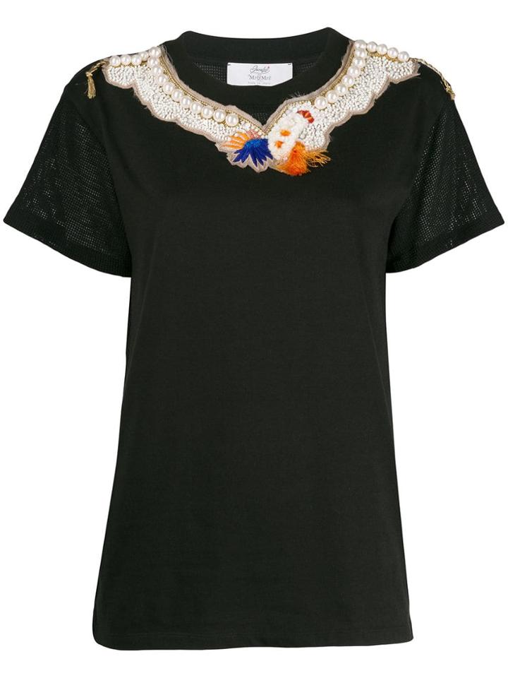 Mr & Mrs Italy Embroidered T-shirt - Black