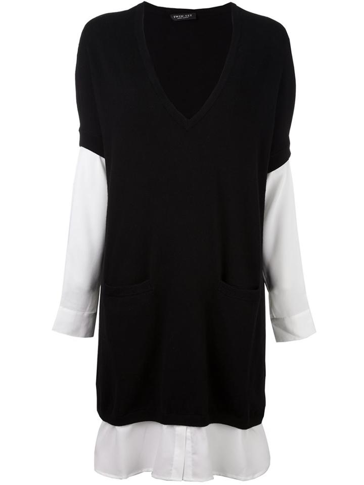 Twin-set Longsleeved Layered Dress