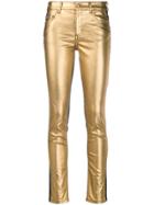 Versace Jeans Couture Two-tone Skinny Jeans - Gold