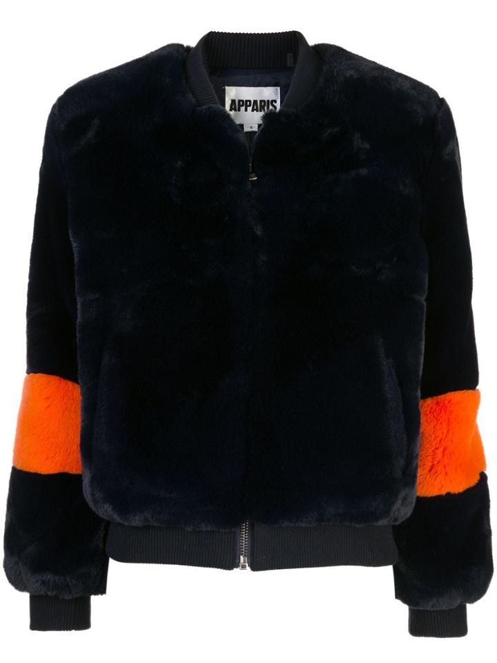 Apparis Jem Faux-fur Bomber Jacket - Blue