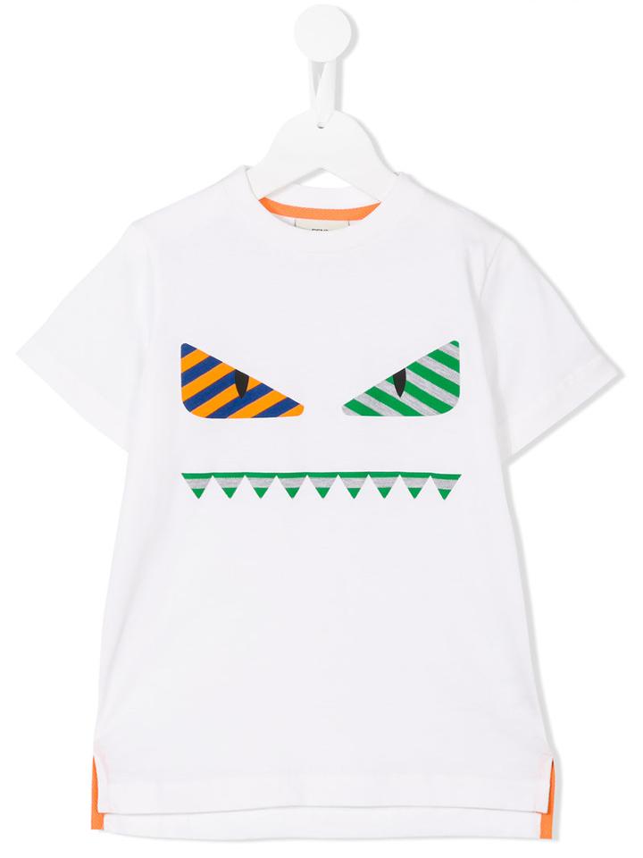 Fendi Kids Bag Bugs Print T-shirt, Boy's, Size: 12 Yrs, White