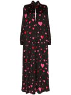 Racil Barbara Heart Print Maxi Dress - Black