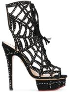 Charlotte Olympia Embellished Web Sandals - Black