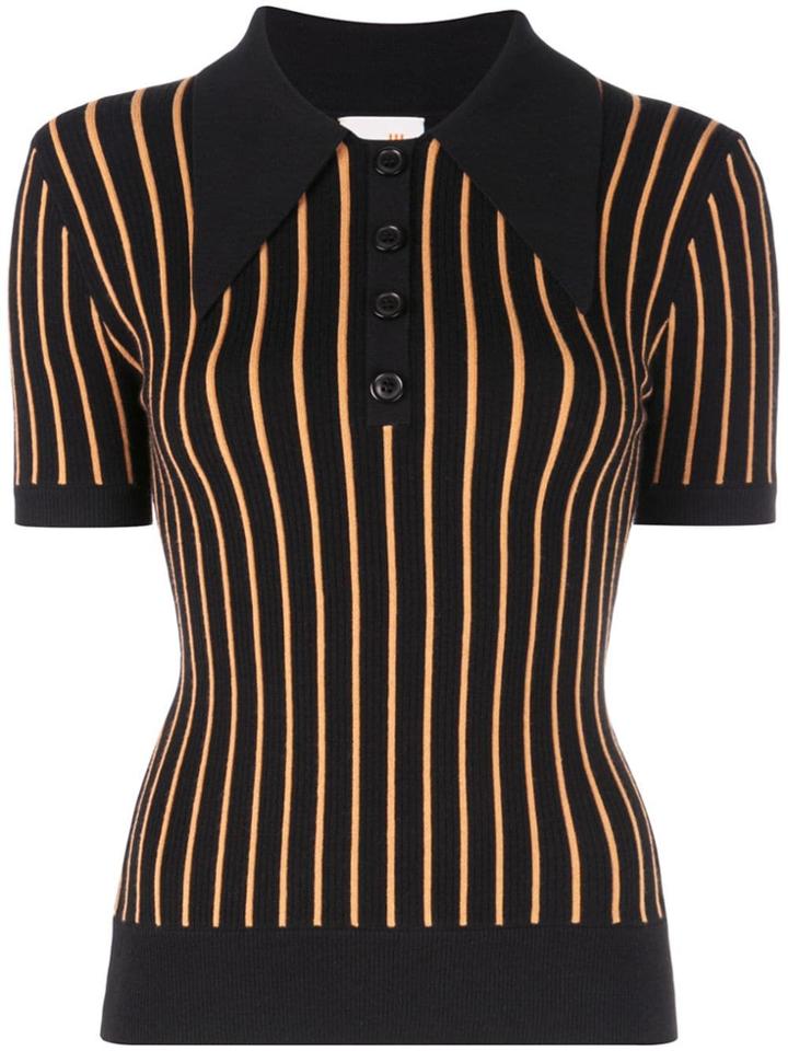 Joostricot Striped Polo Shirt - Brown