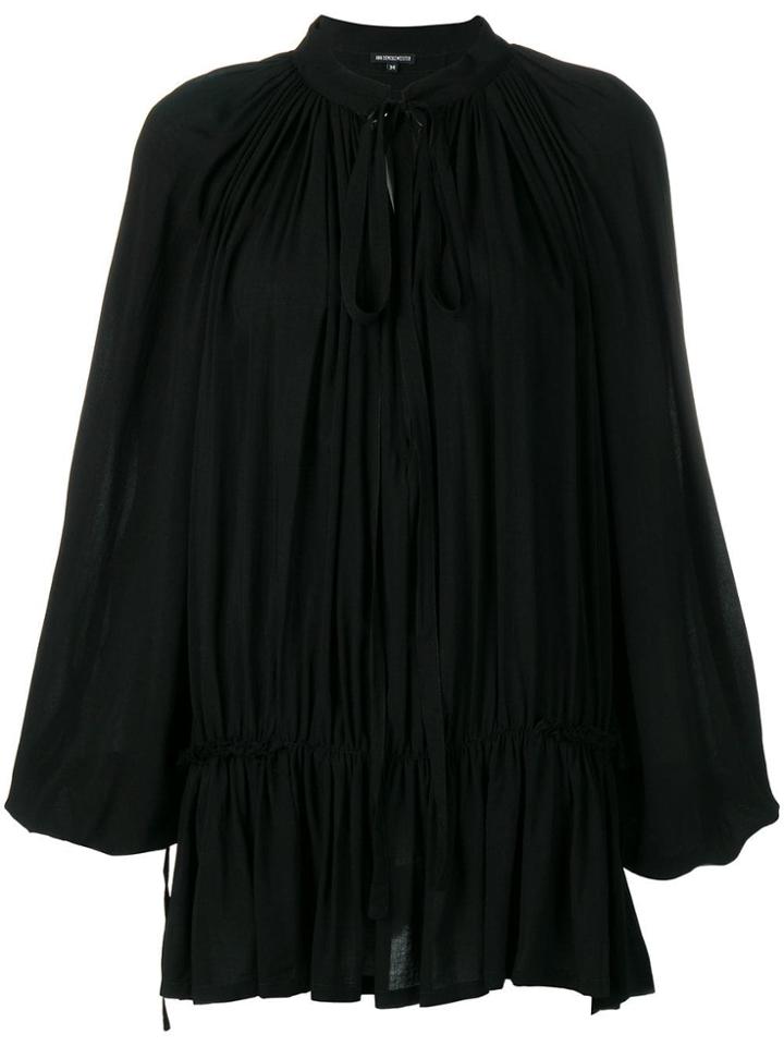 Ann Demeulemeester Mandarin Collar Blouse - Black
