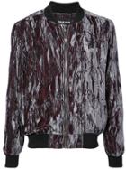 Philip Ayler Crushed Velvet Bomber Jacket - Grey