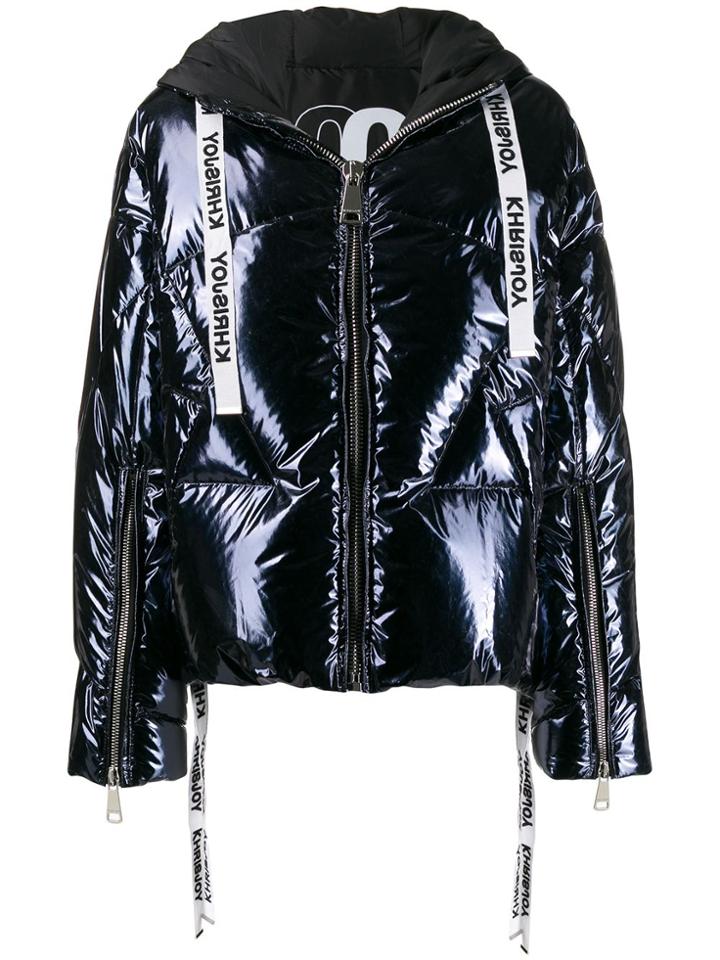 Khrisjoy Metallic Puffer Jacket - Blue