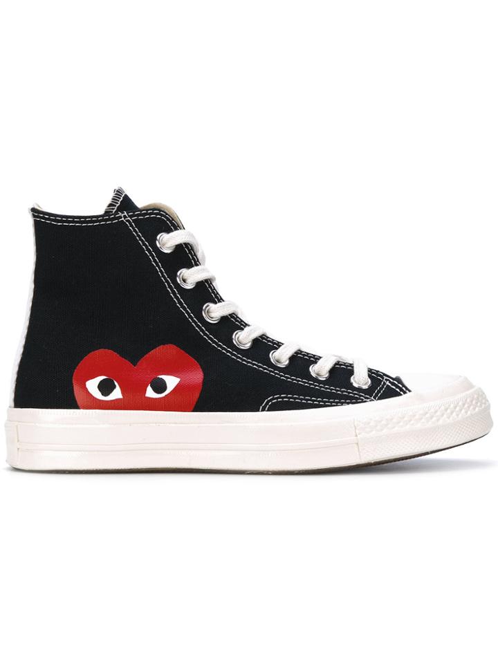 Comme Des Garçons Play Play Converse Hi Tops - Black