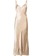 Lee Mathews - Metallic Shift Dress - Women - Acetate - 1, Nude/neutrals, Acetate