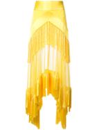 Dvf Diane Von Furstenberg Paneled Tassel Skirt - Yellow & Orange