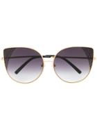 Linda Farrow Gallery Zigzag Detail Sunglasses - Gold
