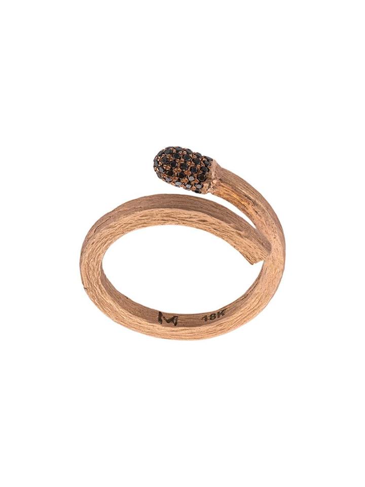 M. Cohen Carved Diamond Match Ring - Gold