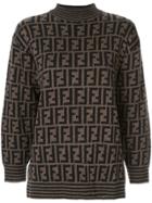 Fendi Pre-owned Knitted Monogram Jumper - Brown