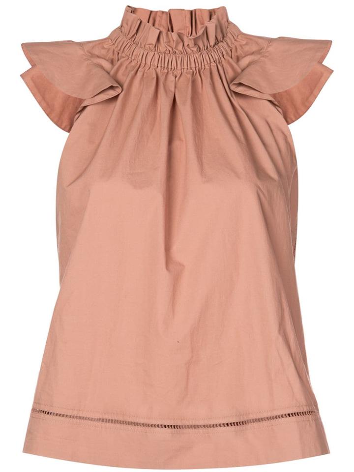 Sea Elasticated Neck Blouse - Pink