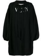 Valentino Vltn Print Oversized Dress - Black
