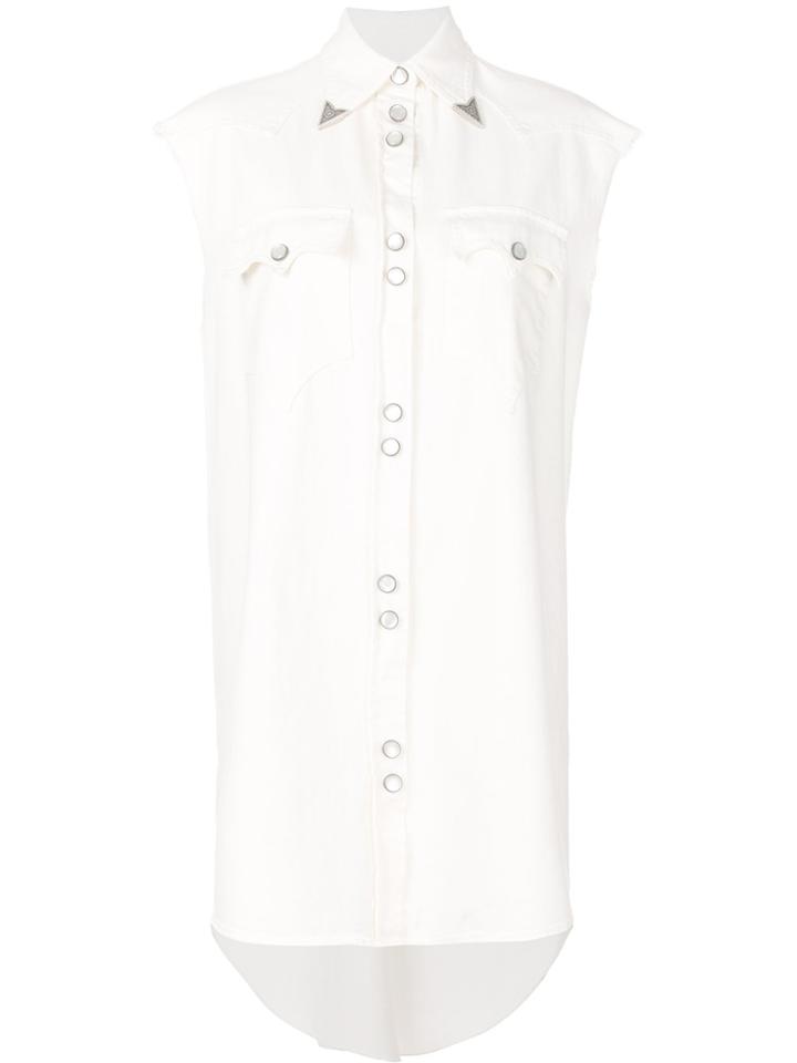 Mm6 Maison Margiela Wing Tipped Sleeveless Western Dress - White
