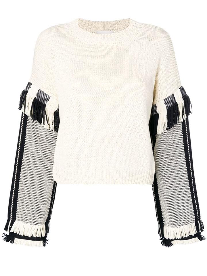 3.1 Phillip Lim Fringe Cropped Jumper - Neutrals