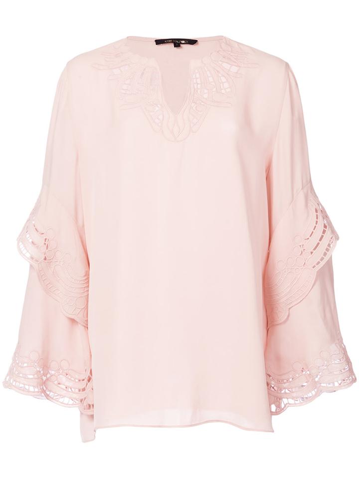 Kobi Halperin - V-neck Blouse - Women - Silk - S, Pink/purple, Silk