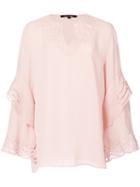 Kobi Halperin - V-neck Blouse - Women - Silk - S, Pink/purple, Silk