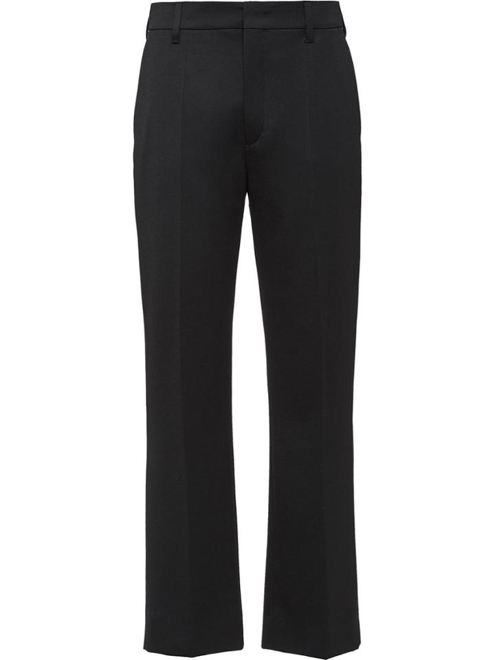 Prada Sateen Tailored Cropped Trousers - Black