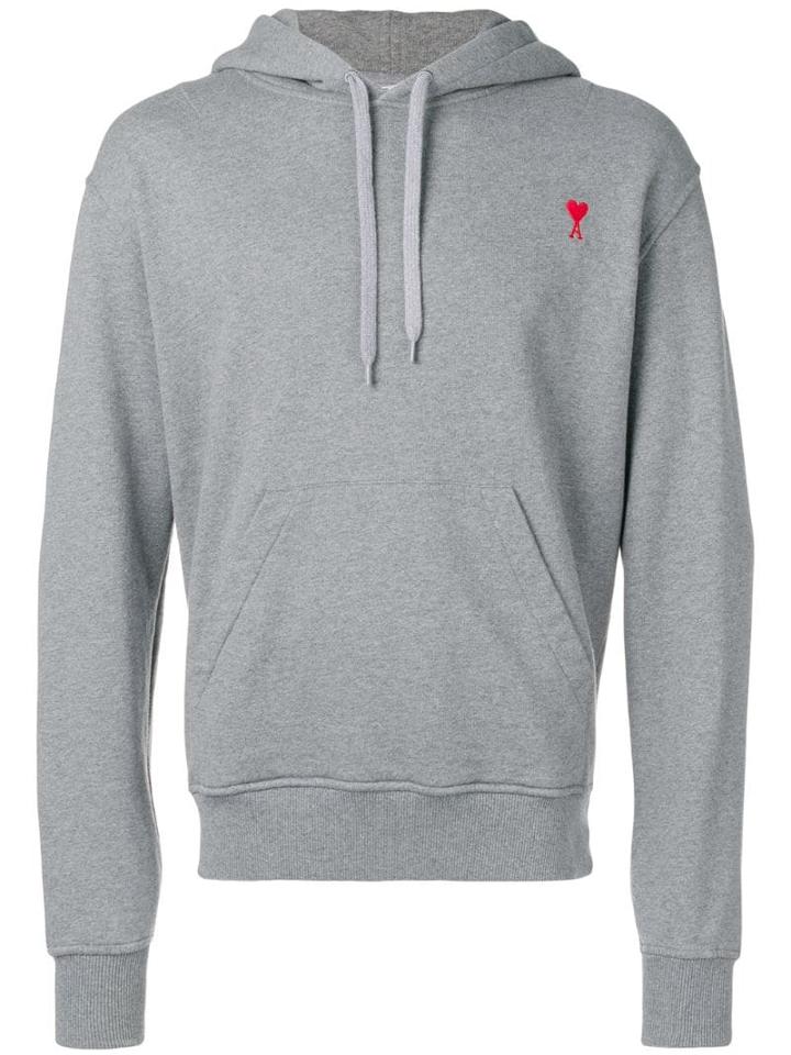 Ami Paris Ami De Coeur Hoodie - Grey
