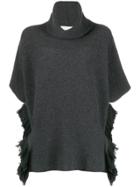 Fabiana Filippi Fringed Hem Short-sleeved Jumper - Grey