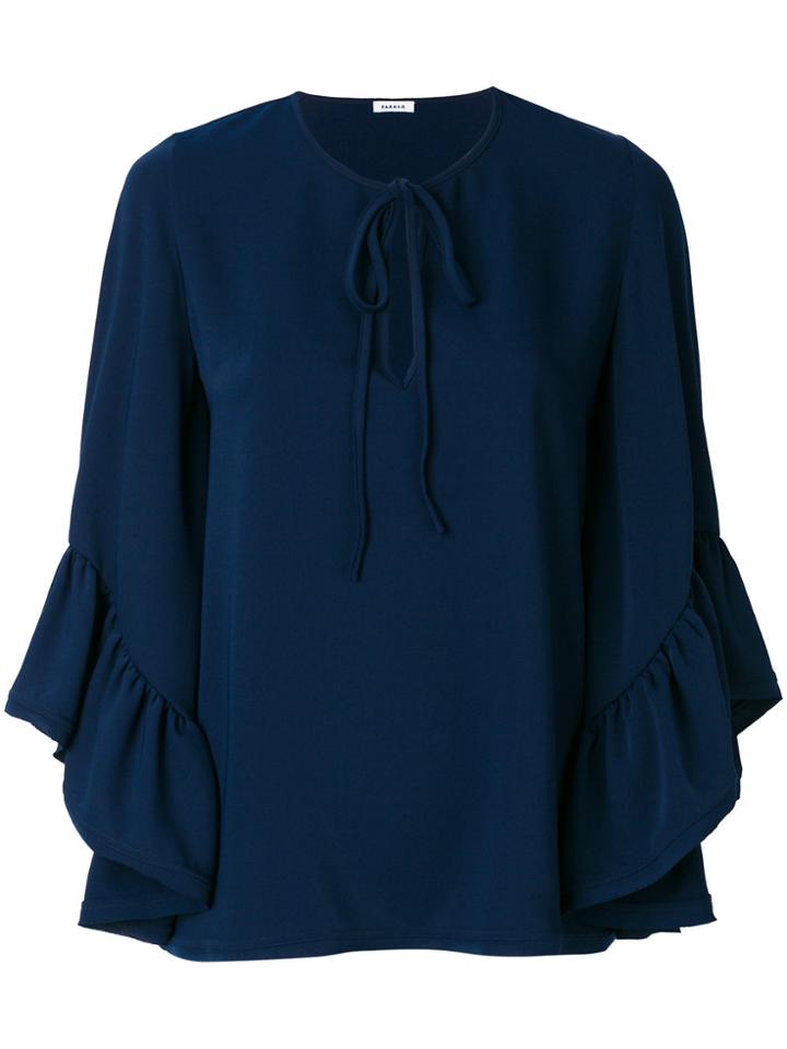P.a.r.o.s.h. Peplum Cuffed Blouse - Blue