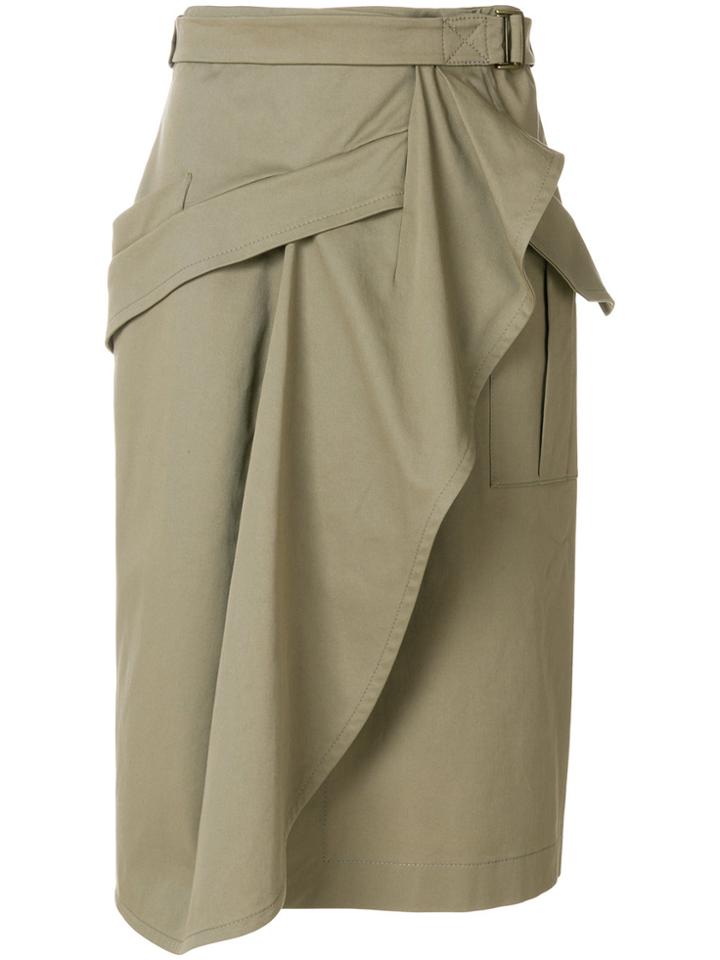 Alberta Ferretti Draped Wrap Skirt - Green