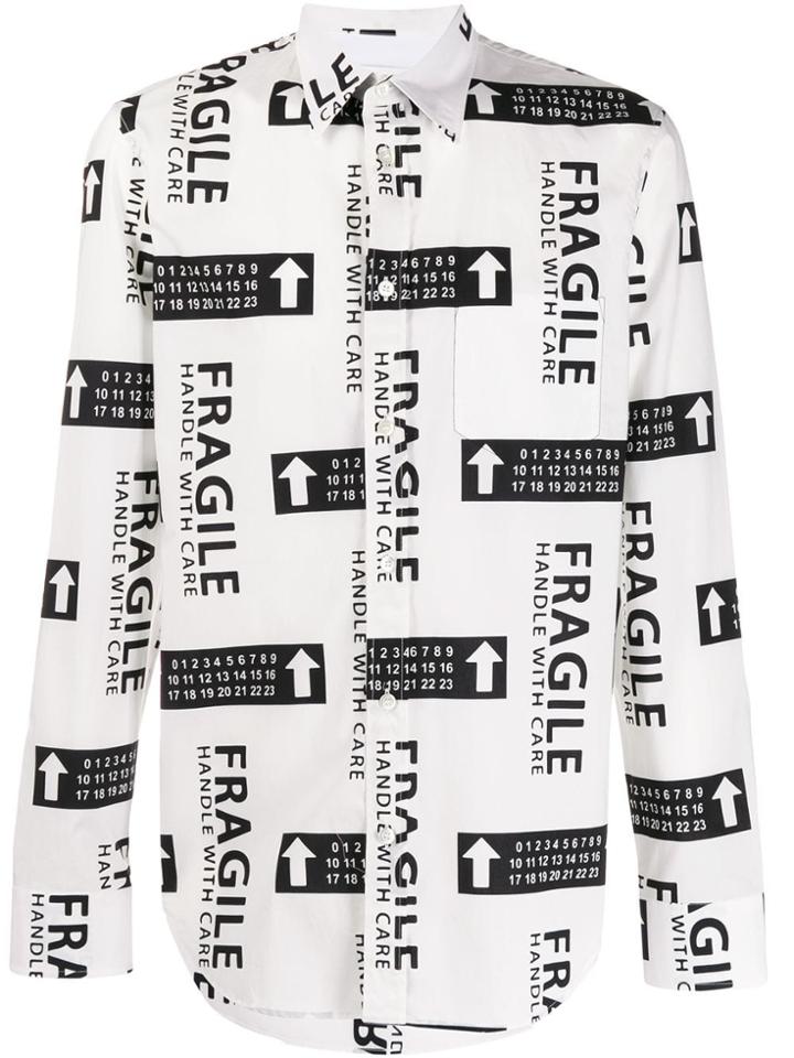 Maison Margiela Fragile Print Shirt - White