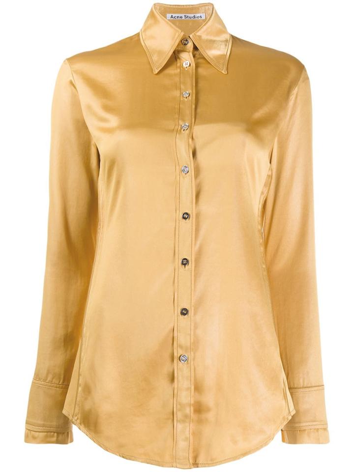 Acne Studios Satin Button-up Shirt - Yellow